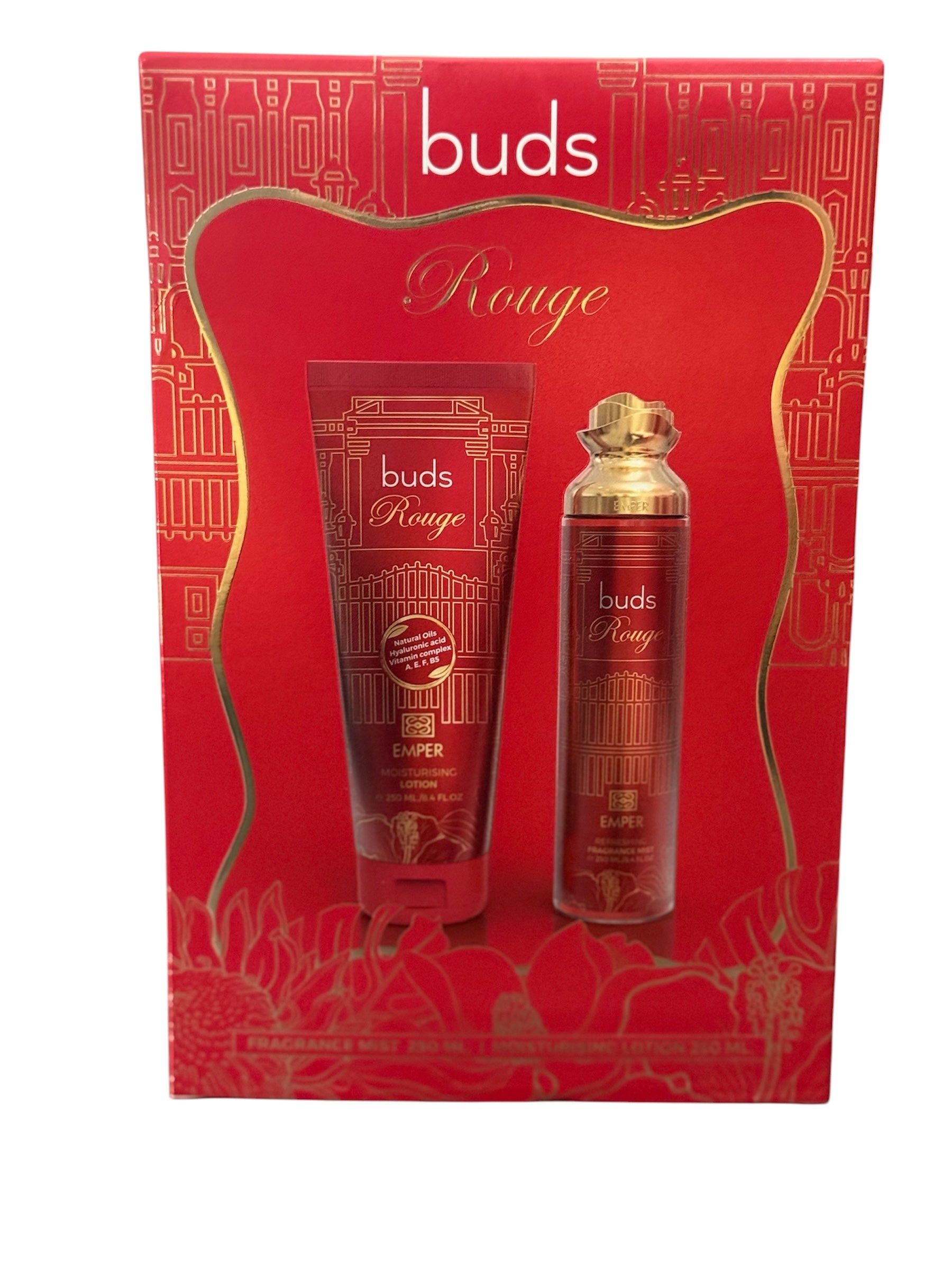 Buds Rouge by Emper Gift Set - Fragrance Mist & Moisturizing Lotion (250ml)