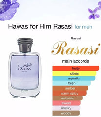 Hawas Eau De Parfum for Men 100Ml 3.4Oz by Rasasi